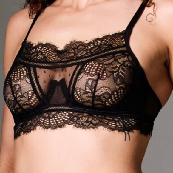 Thistle and Spire Other - Thistle and Spire Amore Black Lace Bralette Women's XS+ Lace Wired Lingerie Bra